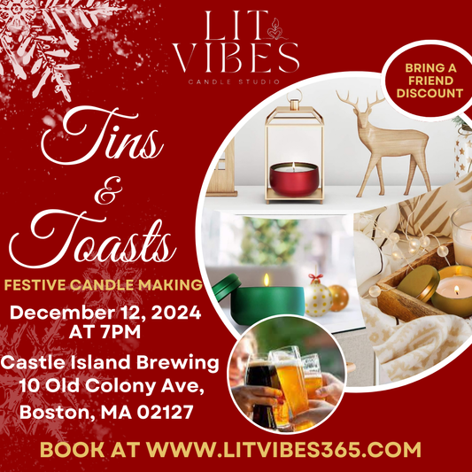 Tins & Toasts Festive Candle Making Night OFFSITE CASTLE ISLAND BREWING SOUTHIE